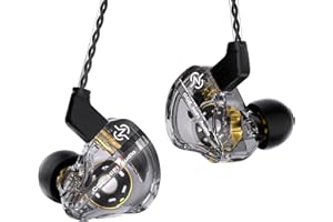 Yinyoo CCZ DC01 Pro Cascos con Cable,Graves Impactantes In Ear Monitor,Afinación Profesional en Forma de V,Cable OFC de Alta pureza para una transmisión Estable Auriculares in Ear para Juego,músico