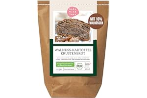 Bio Brotbackmischung Walnussbrot - Kartoffelbrot mit Weizen, Roggen & Walnüssen - Brotbackmischung für Brotbackautomat & Ofen - Brot selber backen - Bake with Love - 1er Pack