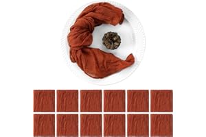 ‎SHOWGEOUS 60 Stück Gaze-Seihtuch-Servietten, 50,8 x 50,8 cm, zerknitterte Dinner-Servietten, rustikale Boho-Tischservietten, weicher, glatter Stoff, dekorative Stoffservietten für Hochzeit, Veranstaltung,