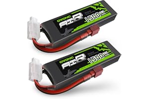 OVONIC 2s Batteria Lipo 7.4V 50C 1500mAh con Connettore Deans per RC Aereo Elicottero Auto Camion Truggy RC Hobby Fai Da Te (2pcs)