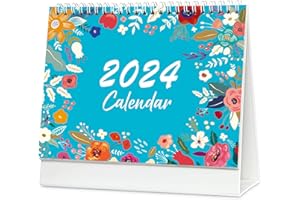 KNBG Calendario da scrivania, da Gennaio 2024 a Giugno 2025, mensile, agenda giornaliera, calendario da tavolo, calendario accademico per scuola, ufficio, casa, filo doppio, 21,8 x 17 cm (B)