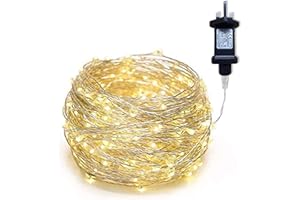 Gresonic Fairy Lights Plug in 300LED 30m/99ft Warm White Mains Powered Micro Copper Wire String Lights Waterproof Low Voltage Indoor Outdoor Decorations for Garden, Wall, Bedroom, Tree, Wedding