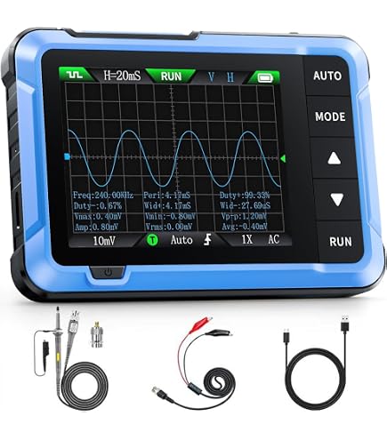 Oscilloscope Multimètre Portable FNIRSI 2C53T - 2 Canaux, 50MHz - Générateur De Signaux Intégré - Écran Couleur 2.8"