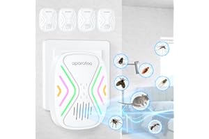 Bubbacare Repellente Ultrasuoni 4Pack, Antizanzare Ultrasuoni Professionale, Repellente ad Ultrasuoni per Topi Elettromagnetico Efficace, Repellente per Zanzare,Topi,Formiche,Mosche, Ragni,Scarafaggi