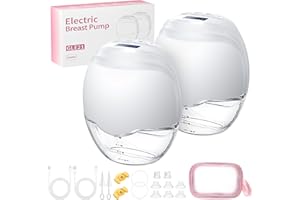 Sacaleches Electrico Manos Libres Portatil - Jheppbay Todo en Uno Extractor de Leche Materna con Doble Sello, Sin BPA, 3 Modos y 12 Niveles, con Brida 17/19/21/24mm, 2 Piezas