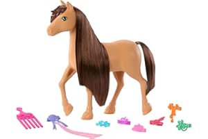 Barbie Horse & Accessories, Toys from Barbie Mysteries: The Great Horse Chase, Extra-long Mane for Brushing & Styling Fun (Styles May Vary), HXJ37