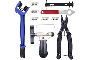 Primasage Kit d'outils de Chaîne de Vélo, Dérive Chaine Velo Comprend une 5 Paires de Rivets, Demonte Chaine Convient aux Chaînes de Vélo de 6 à 12 Vitesses