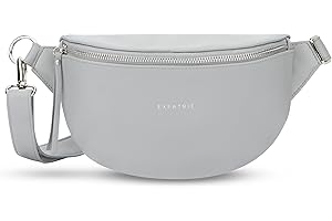 Expatrié Alice saszetka na brzuch damska - torba na pasek na festiwal, podróż i na co dzień z wegańskiej skóry - stylowa torba na piersi - wodoodporna, szary, S, Klasyczny, elegancki