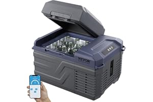 VEVOR Réfrigérateur Portable à Compression 12 L, Mini Frigo de Voiture 12/24 V CC et 100-240 V CA, Glacière à Zone Unique, -20 °C à 20 °C Température Réglable, pour Camion Bateau Maison Camping