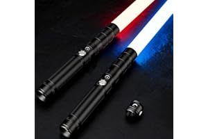 LumenVela Laserschwert Kinder, 2 in 1 Lichtschwert Kinder, USB Lade RGB 16 Farben Lichtschwert Simulierter Filmkampf-Soundfonts für Geschenk Jungen, Halloween Party, Cosplay