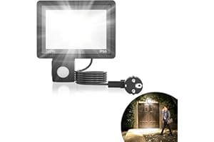 ‎YRHOME YRHome LED Strahler mit Bewegungsmelder 100W 3500LM Superhell Aussenlampe Fluter Außenleuchte Scheinwerfer Licht IP66 Wasserdicht Außenbeleuchtung für Garage Innenhöfe - Kaltweiß mit 1.5m Stecker