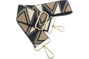 KERIOCUSI Ancha Correa 5 cm de Hombro Ajustable para Kaki Negro Gris, Ancha Correa de Reemplazo Bolso Colorida para Mujer con Hebilla de Oro Correa Ancha para Bolso para Piel, Monedero, Cruzados, 918