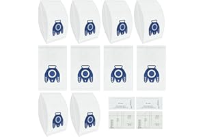 DLAIMI 10 PCS Vacuum Cleaner Bag compatible with Miele GN,3D Efficiency GN Complete C3/C2, Classic C1,S400i-S456i,S8,S5,S2 Series,Hoover Bags with Motor Protection Filters and AirClean Filter.