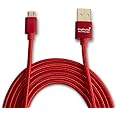 BigBuild Technology RED 2-Metre Faster Charging & Data Transfer Cable for Lenovo TAB 10, 2 A10, 2 A7 30, 3 10 Plus, 3 A7 30F, 4 10, 4 8, 7 Essential Tablet, 6 Feet 5 Inches Gold Plated