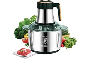 EAGERMINDS Hachoir à viande électrique de 5 litres, hachoir à viande multifonction de 500 W, hachoir de cuisine électrique 5 vitesses, avec 6 lames amovibles, hachoir à viande multifonction pour viande, légumes