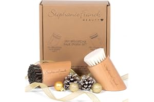 ‎STEPHANIE FRANCK BEAUTY Stephanie Franck Beauty – Set aus 2 Gesichtsbürsten Trocken – Ultra Weich 3/10 Ziegenhaar & Extra Fest 10/10 Rosshaar – Natürliche Exfoliation, Lymphdrainage & Massage für Strahlende Haut
