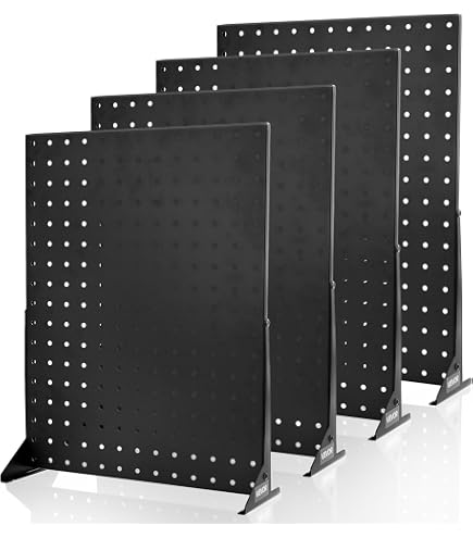 Azar Displays 4-seitiges Stecktafel-Set – Drehbar, 16 Haken à 5,1 Cm, 10,2x30,5 Cm, Schwarz, Für Theken & Messen, Made In USA