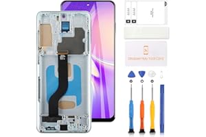 LADYSON Écran LCD TFT pour Samsung Galaxy S20 Plus 5G avec cadre pour Samsung S20 Plus G985 G985A G985F G985P G9860 Écran LCD tactile Digitizer Assemblée Complet Bleu