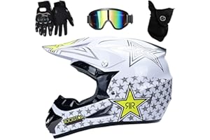 UIGJIOG Kids Motocross Helmet Adult MX Off-Road Motorcycle/AM mountain bike full face helmet With Goggles Gloves Mask