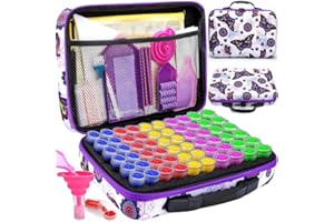 Purpledi Diamond Painting Accessoires Boite de Rangement, Boite de Rangement Diamond Painting, 60 Emplacements Boîte Diamond Painting Rangement avec Outils, Diamant Broderie Box,pour DIY Craft