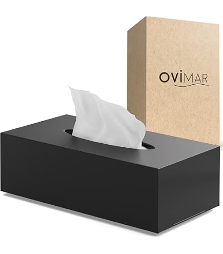 Bomoya doekjes Dispenser, stofdichte Tissue Opbergdoos Case Natte doekjes Dispenser Houder met Deksel voor Home Office Bureau (Zwart Bomoya doekjes Dispenser, stofdichte Tissue Opbergdoos Case Natte doekjes Dispenser Houder met Deksel voor Home Office Bureau (Zwart