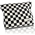 KEYRI Make up Bag Toiletry Bag Portable Travel Makeup Pouch Mini Cosmetic Bag Plaid Corduroy Zipper Pouch Cosmetic Organizer for Women and Girls Small Make up Bag (Black)