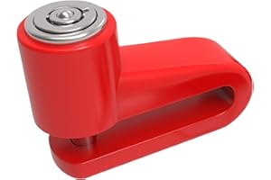 ‎WESTT WESTT Bremsscheibenschloss I Fahrrad Bremsscheibenschloss I Motorrad Diebstahlschutz I Roller Bremsscheibenschloss I langlebiges & wasserfestes Motorrad Schloss I Rollerschloss l Rot