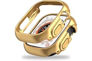 Miimall Etui kompatybilne z Apple Watch Ultra 49 mm, twarda obudowa z PC bez osłony ekranu, ultracienkie, lekkie, wytrzymałe etui chroniące przed upadkiem do Apple Watch Ultra 49 mm-złote