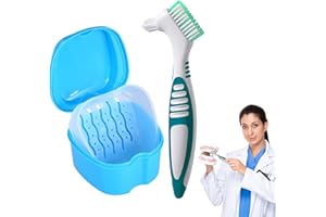 TIGMEW 1PCS Prothese Box mit Prothesenbürste Prothesendose Investieren Sie in die Zahnersatz und Zahnspangen Aufbewahrungsbox gebissdose