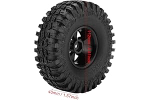 VOLUXE RC Tire, RC Accessory Rubber Tire 4Pcs 6 Holes Rubber Tires With Hubs RC Wheel Tire Wheel Tyres RC Car Tyre, for 1/10 Scale RC Off-road Car