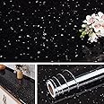 Livelynine Galaxy Black Granite Contact Paper for Countertops Waterproof Marble Countertop Peel and Stick Counter Top Covers Kitchen Wallpaper Self Adhesive Bathroom Sink Vinyl Wrap 15.8X78.8 Inch