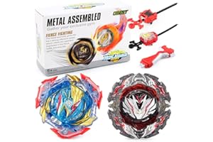 OBEST Bey Kampfarena Spielzeug für Kinder, 2 Stück Kampfkreisel Set, 2 B193-B195 Speed Gyro Kampfkreisel Set mit 2 Launcher und 1 Griff, Wirbelwind Gyros Burst Geschenk für Kinder