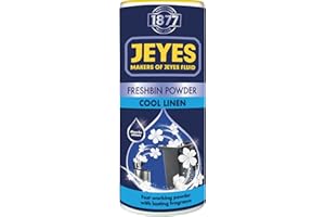 Jeyes Freshbin Powder (550g) – Fast-Acting Odour Neutraliser with Cool Linen Scent – Absorbs Moisture & Fluid Leaks – Long-Lasting Indoor and Outdoor Bin Freshener and Bin Odour Eliminator