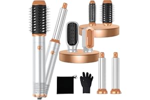 ATOPSKINS Air Styler 6 In 1 Hair Styler avec Seche Cheveux, Boucleur a Air, Brosse Soufflante, Brushing Brosse Soufflante, Brosse Lissante Cheveux, Magic Styler pour Lisser, Donner Du Volume, Boucler, Sécher