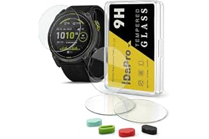 iDaPro Screen Protector for Garmin Enduro 3 Ultraperformance GPS | 4-Pack + 4 Dust Plugs + ABS Box. 9H Hardness, Anti-Scratch, Anti-Bubble, HD Clarity, Anti-Fingerprint, Easy Install