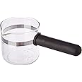 Anakel Home Replacement Universal Coffee Jug with Long Plastic Handle 8.5cm High and 8.6cm Diameter Coffee Jug for 4-6 Cups Black Glass and Plastic