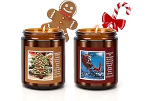 AUAURAINTT Zestaw świec zapachowych, zestaw prezentowy dla kobiet, 2 różne zapachy, świeczki bożonarodzeniowe, naturalny wosk sojowy, dla kobiet, na Boże Narodzenie, urodziny, Dzień Matki, Walentynki