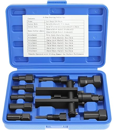 Kit Estrattore Cuscinetti Per Moto 10 Pezzi – 2 Ganasce In Metallo, Custodia Inclusa, Per Rimozione E Installazione Cuscinetti Ruota