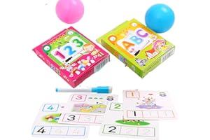 MANDARINMELON Tarjetas Educativas para Aprender a Leer y Escribir, los Números o a Sumar y Restar. Flashcards Montessori Juegos Educativos. Educación Infantil a Partir de 4 Años. Incluye Rotulador con Borrador.