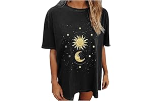 BUDAOWENG T-Shirt Manches Courtes Col Rond Femme Grande Taille Été Ample Tee Shirt Femme Chic Et Elegant Haut Décontracté Imprimé De Lettres Chemisier Femme Sexy Blouse Sport Lache Sportswear Ample Top Tunique