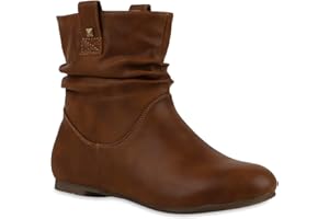 stiefelparadies Damen Stiefeletten Schlupfstiefel Flandell