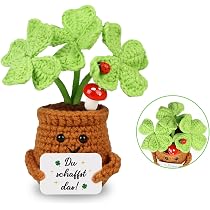 LunarCharm Positivitäts-Geschenkset – Gehäkelte Kartoffel & Sonnenblume, Mit Ermutigender Karte, Für Beste Freundin & Emotionale Unterstützung