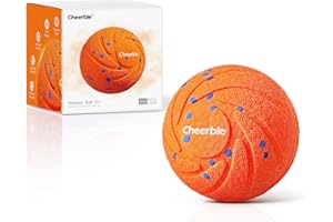Cheerble Interaktiver Hundeball - Wicked Ball Air Self Moving Dog Ball, Intelligentes Interaktives Hundespielzeug mit 3 Spielmodi, Geburtstagsgeschenk mit LED-Lichtern - Orange