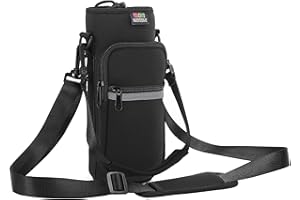 Nuovoware Bolsillo de Botella Agua Portátil Neopreno, 750ml/1000ml/1800ml Bolsillo con Correa Hombro Prueba Caída, Funda Impermeable Botella Agua Protectora para Viaje