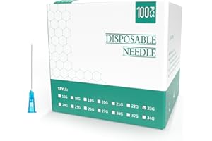 LMYKH 23G x 3,8 cm (0,60 x 38 mm), accessori di erogazione in acciaio inossidabile, 100 pezzi (23G)