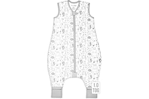 MAMA CHEETAH Gigoteuse pour tout-petit avec pieds 4T-5T, 1,0 TOG Gigoteuse pour bébé en coton biologique avec jambes avec fermeture éclair à 2 voies, Gigoteuse pour filles et garçons, 1 paquet, Marcheur précoce XL