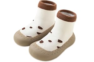 Exemaba Toddler Anti-Slip Sock Shoes Baby First Walking Shoes Infant Slipper for Boys Girls