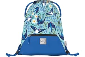 Baagl Sac de gym pour garçon, filles avec poche, sac à chaussures imperméable pour enfant, école et jardin d'enfants Sac de sport à cordon pour garçon, sac à dos à cordon