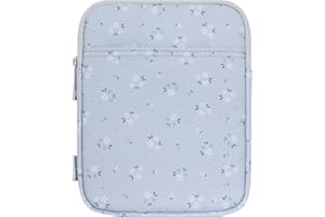 Dadanism 6-7 Pollici Custodia Protettiva Sacchetto per Nuovo 7" Kindle Paperwhite e Kindle Colorsoft Signature Edition, 6" K-indle 11ª Gen, 6" Kobo Clara BW, K-indle Oasis E-Reader, Floreale Blu