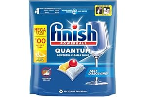 Finish Quantum Infinity Shine Tabletki do zmywarki luzem, zapach: cytryna, rozmiar: 100 tabletek do zmywarki, Sparkling Clean (cytryna)